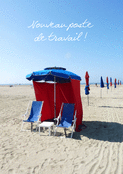 Nouveau bureau sous le soleil de la plage
